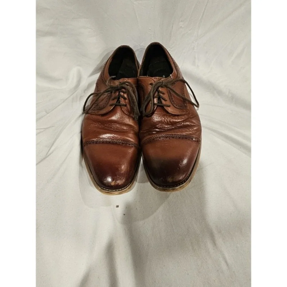 Stacy‎ Adams Comfort Plus Dress shoes Size 7.5 M Brown Leather Wing Tips